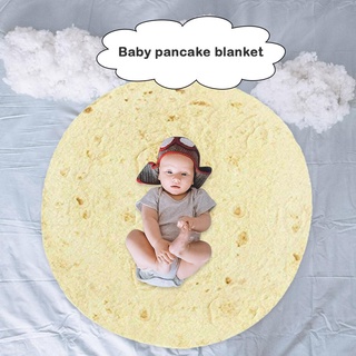 babykids interesante creativo panqueques manta redonda espesar alfombra bebé envolver colcha juego estera