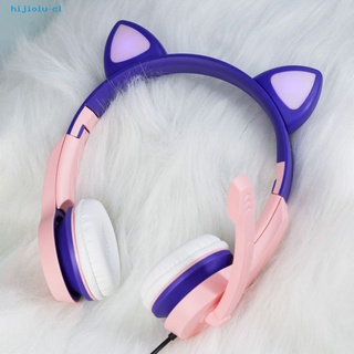 HU Durable Headphone Cute Cat Ear Earpieces Gaming Headset Clear Sound for Mobile Phone (2)