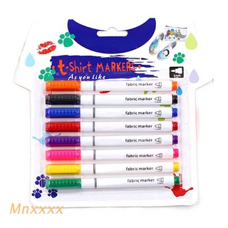 mnxxx 8pcs ropa textil marcadores tela plumas de pintura diy artesanía camiseta pigmento pintura pluma escritura forro rotulador