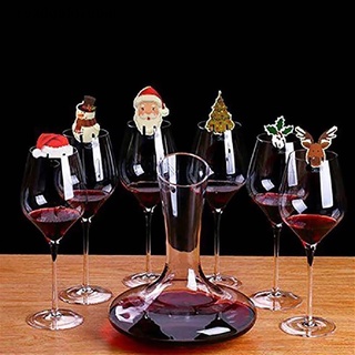 rgj 10pcs tarjeta de copa de navidad santa copa de vino decoración feliz navidad adorno super