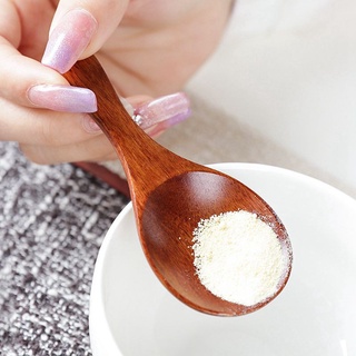 Cuchara de leche de madera natural Simple pequeña cuchara de té japonés Color sólido niños leche en polvo cuchara