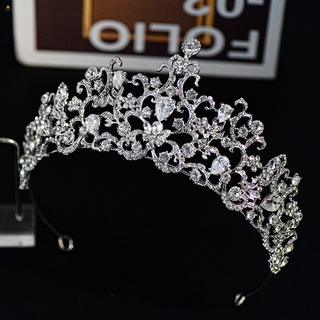 Novia boda corona diamantes de imitación incrustaciones de Color plata Retro princesa Prom corona accesorios de pelo para mujer