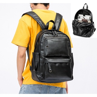 [en Stock] mochila Casual para hombre, impermeable, cuero, mochila para estudiantes, Crossbodybeg