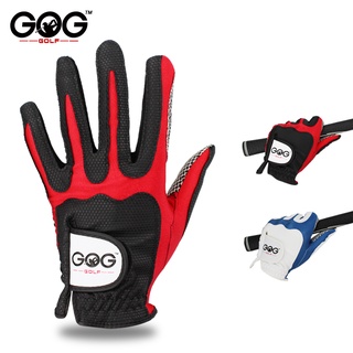 Gog guantes de Golf para hombre, solo antideslizante, transpirable, mano derecha izquierda, 1 pieza, rojo, azul, amarillo, verde, deportes, B