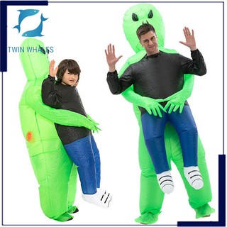 Halloween Alien ropa inflable con máquina de viento fantasma peluche juguete
