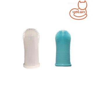 ☆Yola☆ Productos para el cuidado de mascotas cepillo de dientes dedo Super suave limpieza de dientes perro cepillo de dientes accesorios sarro herramienta de dientes de peluche gato suministros de limpieza cepillo mal aliento