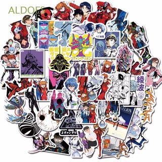 ALDOES Kids Gift Anime Evangelion Anime Decals Anime Stickers Decorative Stickers Guitar Suitcase Graffiti Stickers Stationery Sticker PVC Fans Collection Gifts 50pcs/pack Car Stickers