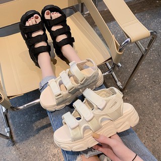 (Listo stock) Sandalias De Las Mujeres Zapatos De Dedo Del Pie Abierto Coreano Viaje 001