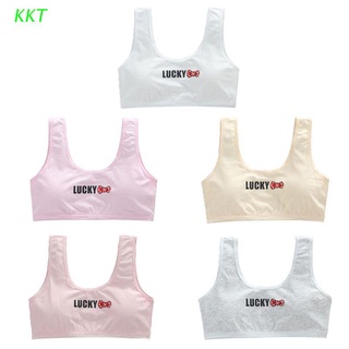 kkt girl racerback algodón deporte entrenamiento sujetador letra impresión correa ancha ropa interior 8-18y