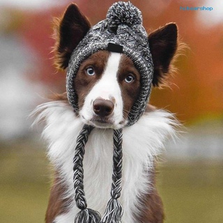(hibear) otoño invierno moda perro sombrero cálido a prueba de viento de punto cachorro gorra accesorio para mascotas