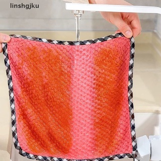 [linshgjku] toalla limpiadora de aceite antiadherente no alineable ahorcado de lana de coral de doble cara [caliente] (2)