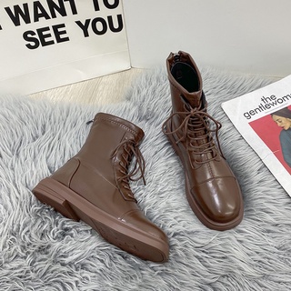 Martin boots women s spring and autumn single boots British fan boots 2021 new fashion round toe short boots wild thin boots