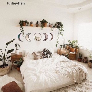 Tuilieyfish 5x Acrylic Lunar Eclipse Wooden Decorative Mirror Bedroom Moon Room Decoration CL