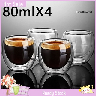BAR-4 tazas de café con aislamiento de doble pared, 80 ml, café, café, café, café