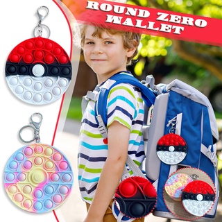 Pop it Push burbuja sensorial Fidget Toys-Mini cartera niños bolsa de silicona monedero