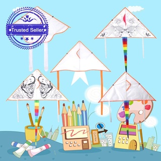 1pcs Dongzhur Al Aire Libre Divertido Deportes Diy Dibujo Cometa Niños Kite Educación Pintura Con T0F4