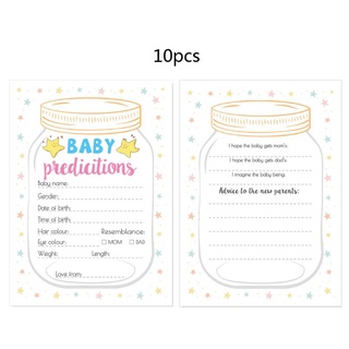 JE Baby Predictions and Advice Cards (Pack of 10) - Baby Shower Games Ideas for Boy or Girl- Party Activities Supplies