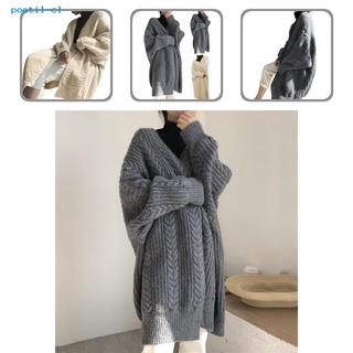 poetil Cardigan Women Sweater Coat Elegant Women Jacket Loose for Daily Wear