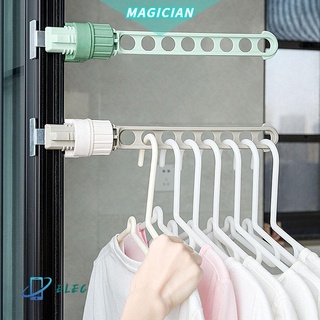 🔸Magia🔹 Magic multipuerto soporte ahorro de espacio tendedero percha de ropa marco de ventana 8 agujeros plástico armario organizador multifunción/Multicolor
