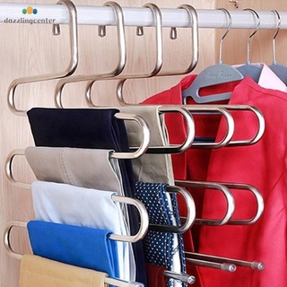 S-Type Rack multifuncional pantalones percha ropa de acero inoxidable antideslizante multicapa FASHIONH