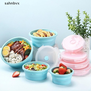 [sahnbvx] Portable Folding Silicone Bowl Lunch Box Storage Food Container Picnic Tableware [sahnbvx]