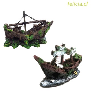 felicia vintage pirata barco naufragio refugio tanque de peces paisajismo adorno simulación