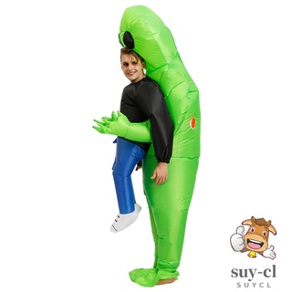 Traje Inflable Verde Disfraz De Cosplay Divertido Explotar De Fiesta Fantasía Halloween Para Niños Adultos (6)