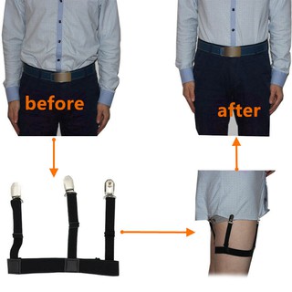 ✿Jdbe✿ 2 piezas de los hombres camisa estancias cinturón con Clips de bloqueo antideslizante mantener la camisa cubierta de la pierna muslo liguero liguero correa