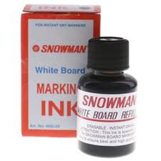 Recarga de tinta muñeco de nieve permanente marcado recambio marcador de tinta blanco Baord marcadores WBI-20 negro