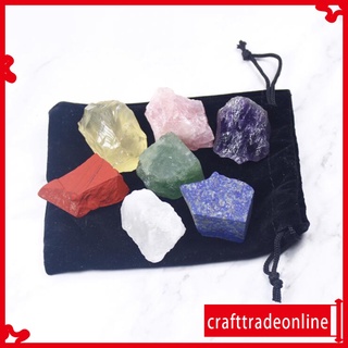 [Craft] 7 piezas de piedras de cristal naturales de cuarzo Natural escritorio de piedra hogar oficina decoración amuleto colección para hombres mujeres (8)