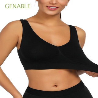 GENABLE Fitness Sports Bra Pure Color Yoga Vest Tank Top Women Quick-dry Stretch Seamless Workout Underwear/Multicolor