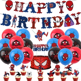 Marvel Spiderman Tema Los Vengadores Fiesta De Cumpleaños Decoraciones Conjunto De Decoración Globos Bandera Necesidades Escena Diseño Baby Shower FG Banners