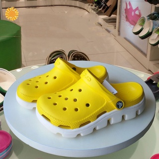 crocs duet sport zueco zapatos de los hombres sandalias zapatillas (gratis jibbitz &woven bag) amarillo