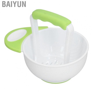 baiyun baby food masher bowl set antideslizante de mango largo de frutas verduras puré de puré con varilla de molienda (1)