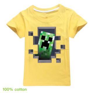 2020 Minecraft verano de dibujos animados de impresión de algodón de los niños de manga corta T-shirt top niños de moda Casual de manga corta T-shirt tops niños camiseta ropa ropa