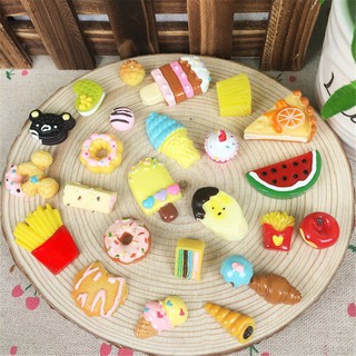 10Pcs resina emulación pastel mantequilla galletas plátano fruta helado niños juguete regalo (6)