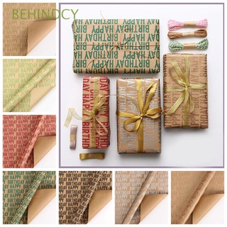 BEHINDCY DIY Party Decoration Box Packing Kraft Paper Wrapping Paper Festival Supplies Gift Wrapping Recyclable Handmade Craft Happy Birthday