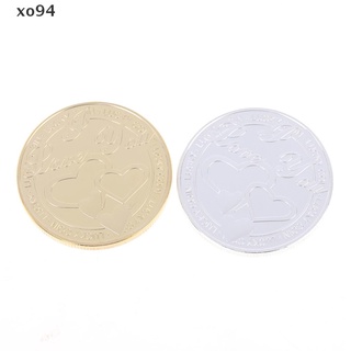 xo94 love you lucky metal artesanía monedas 999 chapado en oro medalla conmemorativa. (8)