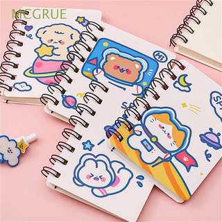 MCGRUE 160 Pages Astronaut A7 Notebook Kawaii Cartoon Coil Notebook Kawaii Coil Notepad Portable School Office Supply Mini Pocket Book Cartoon Stationery Diary Book Exercise Book