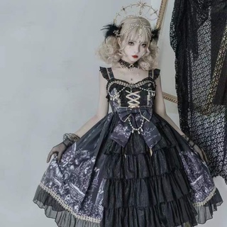Lolita Vestido Demonio Chica Gótica Oscuro Jsk Suave Encantadora Citas Retro Lindo Diario