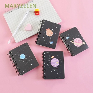 MARYELLEN 1PC Portable Coil Notepad Mini Exercise Book Diary Book Cute 4 Color A7 Dream Planet Gifts Lovely School Office Supply/Multicolor