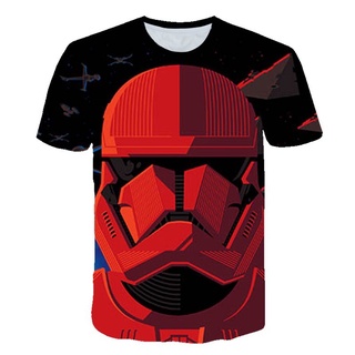 Disney Star Wars Niños Camisetas Verano Camiseta De Manga Corta Impresión 3D Cuello Redondo Tops Streetwear