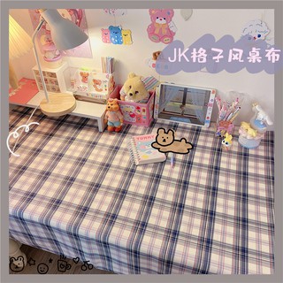 Nuevo producto Mantel de escritorio estilo JK para estudiantes dormitorio ins simple tela a cuadros escritorio escritorio decoración mantel péndulo mantel