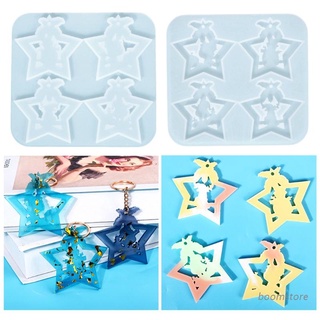 Boom moldes de silicona con forma de estrella/llavero de navidad/colgante DIY/decoración molde (1)
