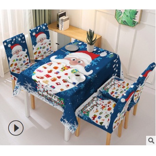 Ljw - funda de mesa temática para silla de navidad, impermeable, con estampado de papá noel, para decoración de muebles de comedor de cocina
