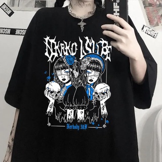 Hip-hop Algodón Puro Camiseta Mujer Y2K Impresión De Manga Corta Moda Urbana Harajuku (1)