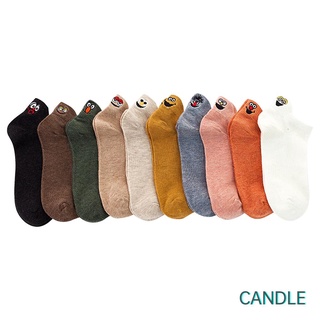 10 pares de calcetines de algodón para mujer/calcetines suaves bordados divertidos para mujer