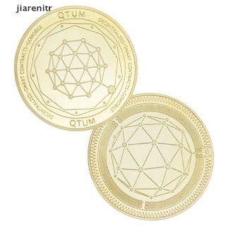 [jiarenitr] 1Pc QTUM Coin Souvenir Gift Art Collection Gold Plated Commemorative Coins [jiarenitr]