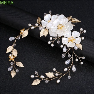 Meiya diadema De perlas/blancas/hechas a mano/florales Para boda/boda/multicolorida
