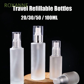 roxanne transparente spray botella protable perfume recargable botellas contenedor de viaje vacío 20/30/50/100ml comestic vidrio botella loción